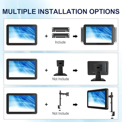 10-Point Multi-Touch Industrial Display, 10.1 Inch Open Frame Capacitive Touch Screen Monitor, 1280x800 10-Point LCD Display, IP65 Front Waterproof with HD-MI VGA Ports - size: 10.1