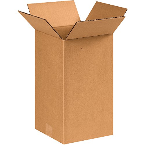 BOX USA 8x8x14 Tall Corrugated Boxes, Tall, 8L x 8W x 14H, Pack of 25 | Shipping, Packaging, Moving, Storage Box for Home or Business, Strong Wholesale Bulk Boxes - size: 8" x 8" x 14"