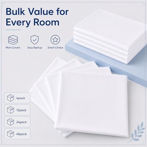 ZPECC Bulk White Pillow Cases King Size 24 Pack with Envelope Closure - color: White, size: King (U.S. Standard)