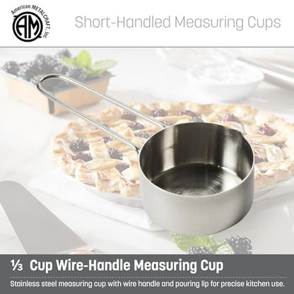 American METALCRAFT, Inc. 1/3 Stainless Steel Measuring Cup, Silver - size: 1/3 Cup