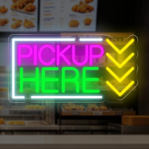 Pick Up Here Neon Sign Coffee Restaurant Pick-up Area LED Light - color: Pickup Here