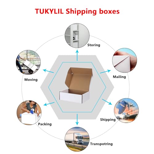 4x4x1 inches Shipping Boxes 50 Pack,TUKYLIL White Corrugated Cardboard Box,Mailer carton for Packaging Small Business,Gifts,Craft,Jewelry,daily supplies - size: 4x4x1 inches, style: 50 Pack~White