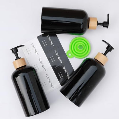 Shampoo and Conditioner Dispenser for Bathroom, Shower Soap Bottles Black - color: Black