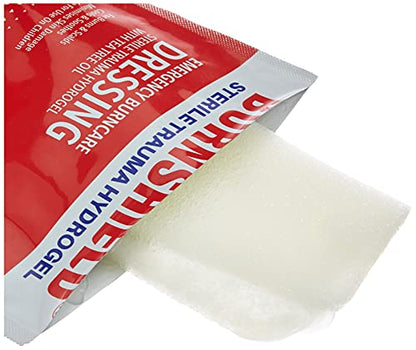 Burnshield Burn Dressing 4" x 4" – Sterile Hydrogel Trauma Pad for Minor Burns, Scalds & Sunburn – Single Use First Aid Treatment