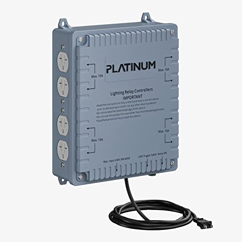 Lighting Relay Controller 8000W 8-Light HID Master Relay Controller w/Trigger Cord for Hydroponics Indoor Grow Lighting (8-Outlet) - size: 8-outlet