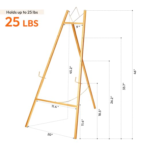 JEAWIWI Floor Easel Stand, Gold, 4-Tier Heavy Duty Metal for Wedding Sign