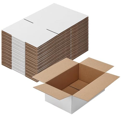 Calenzana 8x5x3 Shipping Boxes Set of 40, White Corrugated Cardboard Box for Mailing Packing Gifts Small Business - size: 8x5x3, style: 40 Pack