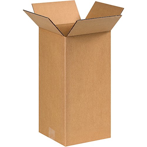 BOX USA 8x8x16 Tall Corrugated Boxes, Tall, 8L x 8W x 16H, Pack of 25 | Shipping, Packaging, Moving, Storage Box for Home or Business, Strong Wholesale Bulk Boxes - size: 8" x 8" x 16"