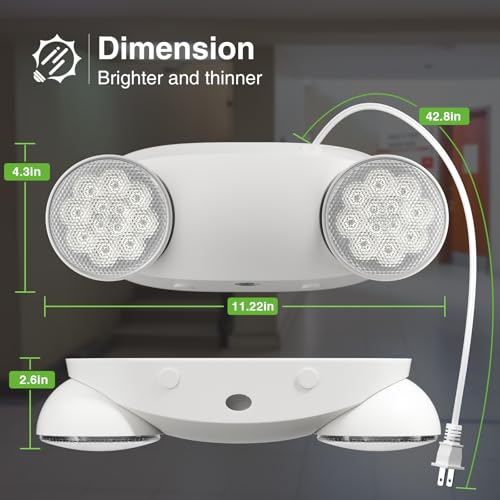 FREELICHT 1 Pack Led Emergency Lights with Round Head, 4FT Plug in Cord - size: 1 pack