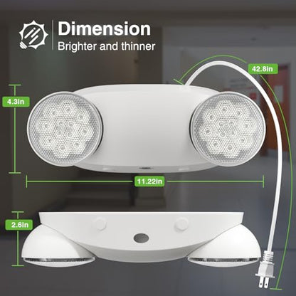 FREELICHT 1 Pack Led Emergency Lights with Round Head, 4FT Plug in Cord - size: 1 pack