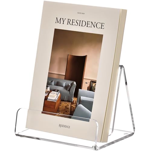 HeZone Acrylic Brochure Holder 5x6 Inch,Clear Pamphlet Holder Display Stand for Trifold 4&5&6 Inch Flyers,Pamphlets,Booklets,Menu,Leaflets for Office,Home,Store,1 Pack,A5 - size: 5''×6''
