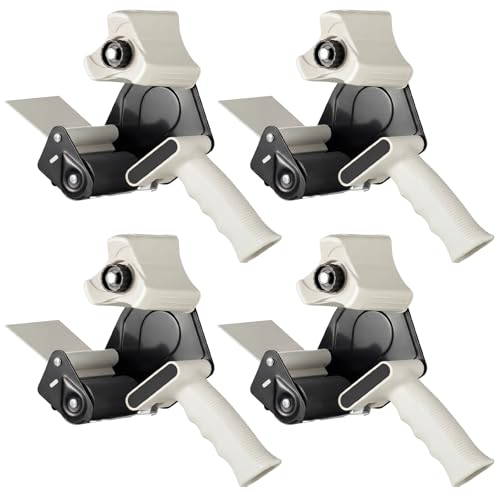 WILLBOND 3 Inch Wide Tape Gun, 4 Pack, Black - color: Black