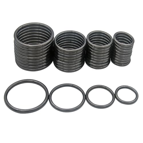 40pcs 4 Sizes O Rings Welded Strong Metal Heavy Duty Round Ring for Pet Collars Buckle Belts Strap Webbing Sewing - color: Black Assorted in 4 Sizes 40pcs
