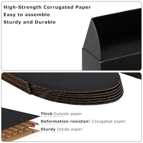 8x5x2 inch Black Shipping Boxes for Small Business- Set of 25 - color: Black, size: 8x5x2 Inch