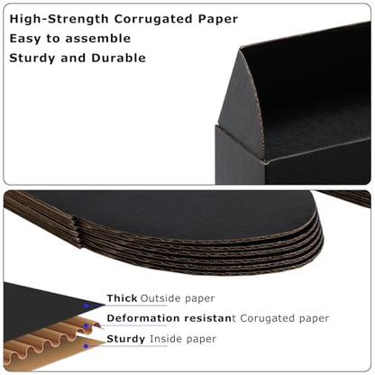 6x6x3 inch Black Shipping Boxes for Small Business- Set of 25 - color: Black, size: 6x6x3