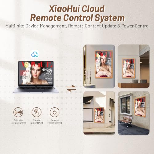 43" 4K UHD Digital Signage Display with Solid Wood Frame|700 Nits Slim Menu Board|GMS Remote Management & Plug-Play|Digital Art Frame for Restaurants, Galleries & Luxury Home - size: 43 In