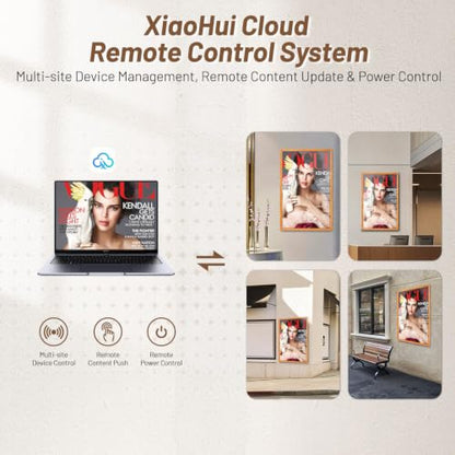 43" 4K UHD Digital Signage Display with Solid Wood Frame|700 Nits Slim Menu Board|GMS Remote Management & Plug-Play|Digital Art Frame for Restaurants, Galleries & Luxury Home - size: 43 In