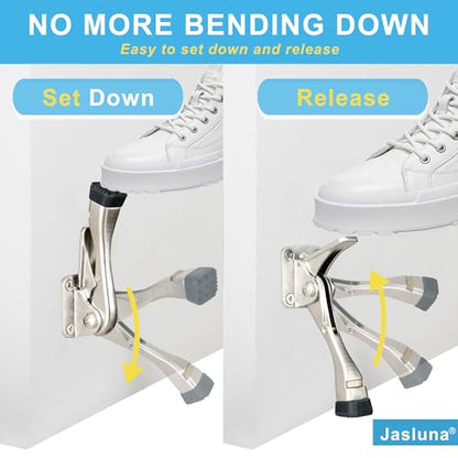 Kickdown Door Stopper for Bottom of Door, Satin Nickel, 4 Pack - color: ‎Satin Nickel