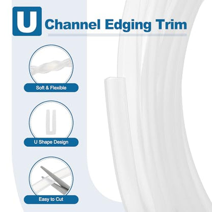 PATIKIL 13Ft U Channel Edging Trim 1/8" Slot Fits 3/32"-1/8" Edge - size: 13Ft Long,1/8" Slot,9/25"Wx5/128"Tx1/5"H