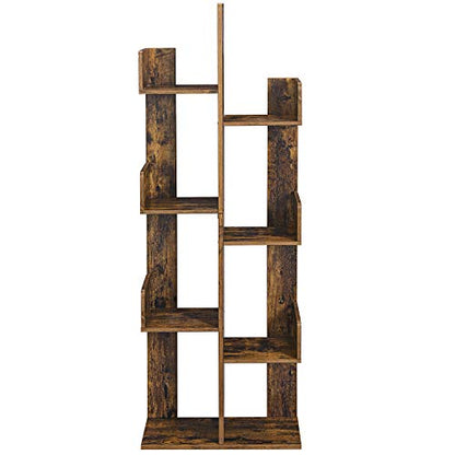 VASAGLE 8-Tier Bookcase, Open Storage, 19.7 x 9.8 x 55.1 Inches - color: Rustic Brown, style: 4-Tier (19.7"W)