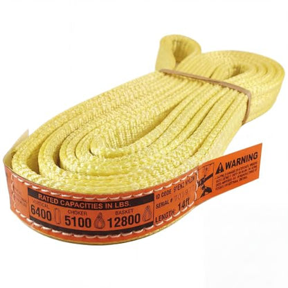 DD Sling 1" x 14' Nylon Endless Lifting Sling – USA Made, 6,400 lb Vertical, 5,100 lb Choker, 12,800 lb Basket – 2 Ply Heavy Duty 900 Webbing, Type 5 Endless Rigging Sling - size: 1"x14'