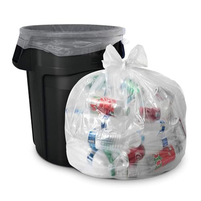 Aluf Plastics 55-60 Gallon Clear Trash Bags - 100 Bags, 1.5 Mil Equivalent