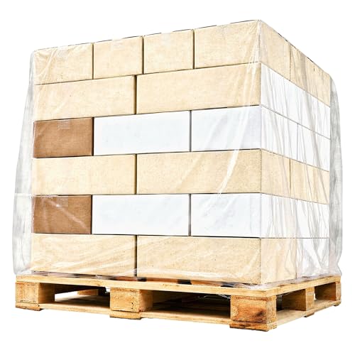 APQ Pack of 210 Plastic Pallet Covers 42 x 26 x 63. Clear Reusable Low Density Polyethylene Pallet Bag Covers 42x26x63. Thickness 1.5 mil. Ideal for Industrial Needs, Warehousing, Transportation. - size: 42" x 26" x 63" / 1.5 mil / 210 Pack