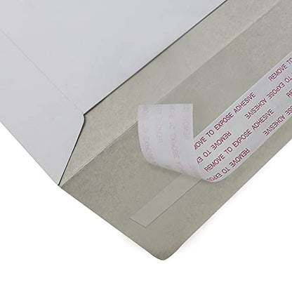50 EcoSwift 6.5 x 4.5 Rigid Photo Mailers Stay Flats White Cardboard Self Seal Envelopes - size: One Size