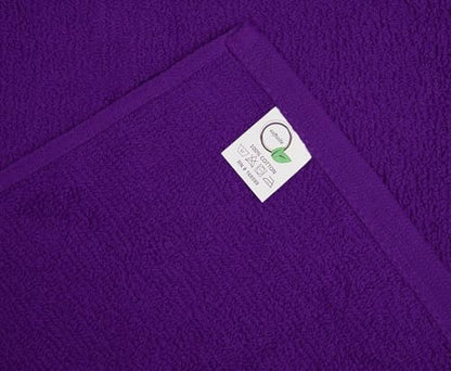 Salon Towels – Pack of 24 (16"x27") 100% Cotton Ring Spun (Not Bleach Proof) Ultra Soft, Highly Absorbent Hand Towels – Bulk for Spa, Gym & Salon (Purple) - color: Purple