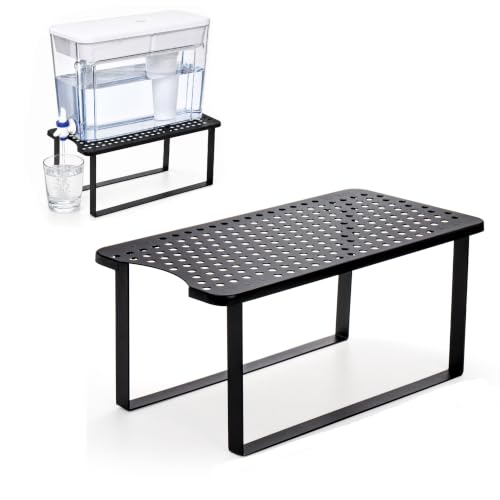 Jucoan Water Filter Dispenser Stand for Countertop, Metal Water Dispenser Holder, 15 x 8 x 6.75 Inch Rectangular Drink Beverage Dispenser Stand for Home Kitchen Party Beverage Station, Stand Only