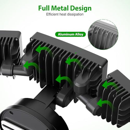 iMaihom Dusk to Dawn Outdoor Lighting, Plug in Flood Light, Remote, Black - color: Black