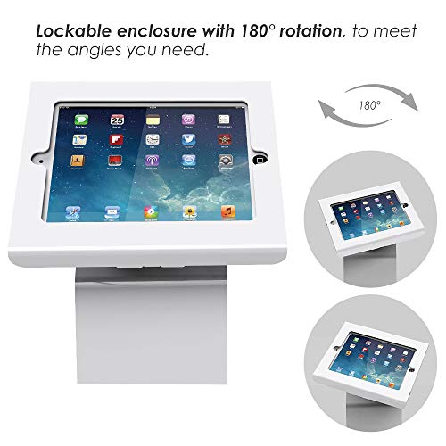 Kiosk Tablet Floor Stand for 10.2 inch iPad 7 8 9 Gen Key Lock Rotation BSF102T