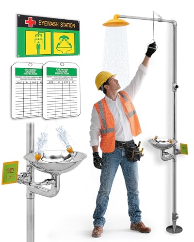Emergency Eye Wash Station, Integrated Eyewash and Shower System