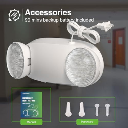 FREELICHT 1 Pack Led Emergency Lights with Round Head, 4FT Plug in Cord - size: 1 pack