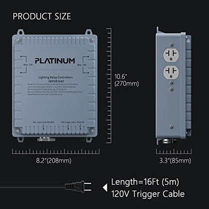 Lighting Relay Controller 4000W 4-Light HID Master Relay Controller w/Trigger Cord for Hydroponics Indoor Grow Lighting (4-Outlet) - size: 4-outlet