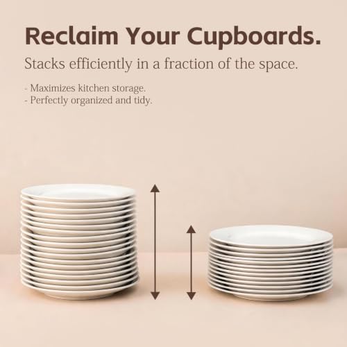 Bone China Dinnerware Set for 4, 12 Pcs Plates and Bowls, Pure White - color: Ivory