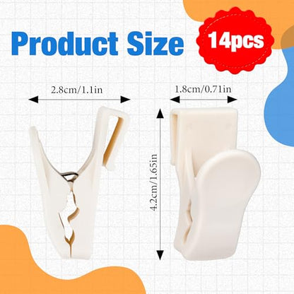 14 PCS Grid Wall Accessory Hooks Siding Clips to Hang Things Wall - color: White 14PCS