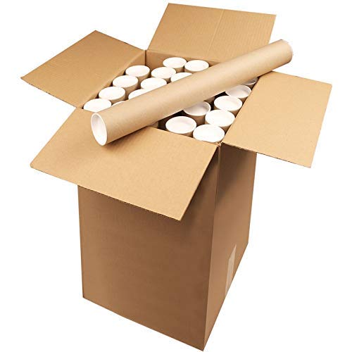 ProLine 3 x 26", .080" thick Kraft Heavy-Duty Mailing Shipping tubes with End Caps (2)