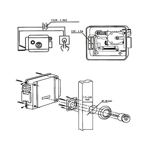 Double Headed Electric Control Lock, DC12V Electronic Security Lock E-Lock