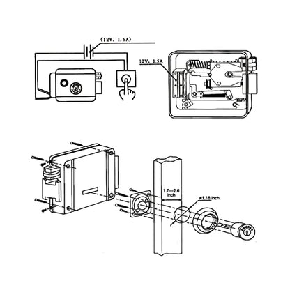 Double Headed Electric Control Lock, DC12V Electronic Security Lock E-Lock
