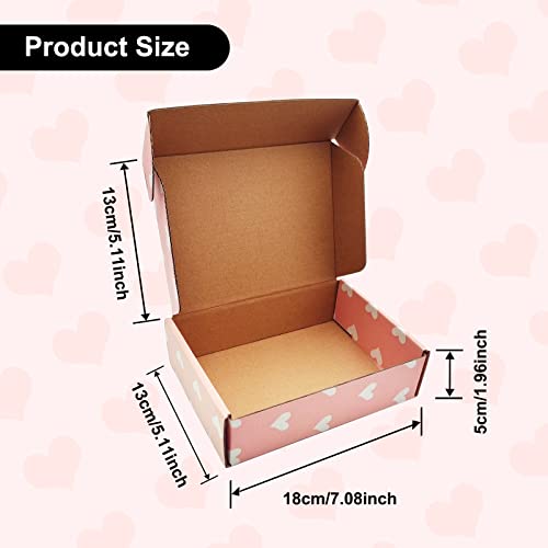 Green Recyclable Cardboard Small Gift Mailer Boxes for Shipping Packaging Craft Mother's Day Gifts Giving Products (Pink, 7.2 x 5.2 x 2 Inch) - color: Pink, size: 7.2 x 5.2 x 2 Inch