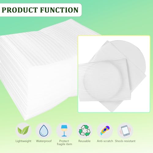 100 Pack Foam Pouches 8x10in, Cushion Foam Wrap for Moving - size: 8x10 inch