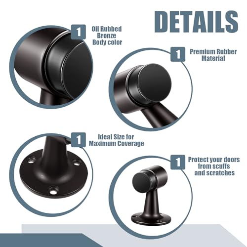 Yaocom 1 Pack Heavy Duty Floor Mounted Door Stop 3 in Aluminum Commercial Grade Door Stopper with Rubber Bumper & Stainless Steel Screws (Oil Rubbed Bronze) - color: Oil Rubbed Bronze