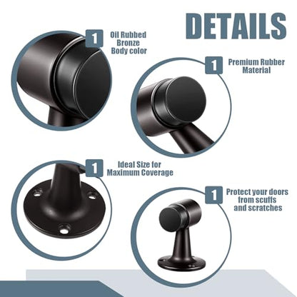 Yaocom 1 Pack Heavy Duty Floor Mounted Door Stop 3 in Aluminum Commercial Grade Door Stopper with Rubber Bumper & Stainless Steel Screws (Oil Rubbed Bronze) - color: Oil Rubbed Bronze