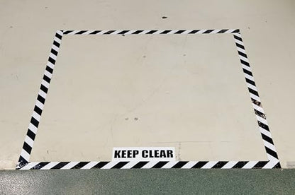 Brady ToughStripe Nonabrasive Diagonal Stripes Floor Marking Tape, 100' Length, 2" Width, Black on White (Pack of 1 Roll) - 104319 - color: Black on White