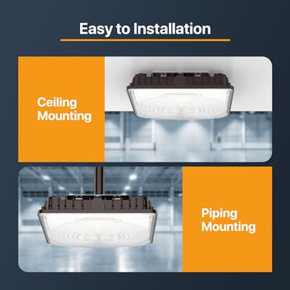 100W LED Canopy Lights Selectable Wattage 100/80/60W 3CCT IP65 - size: 100W-1pack