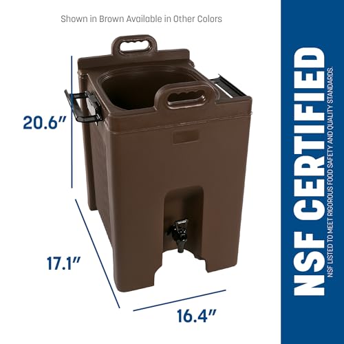 Carlisle FoodService Products Cateraide Insulated Beverage Dispenser with Handles for Catering, Kitchen, and Restaurants, Plastic, 10 Gallons, Black - color: Black, size: 10 Gallon Capacity