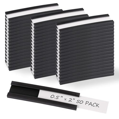 Realth C Channel Magentic Label Holders 50 Pack 0.5" x 2" - size: 0.5'' x 2'', style: 50 Pack