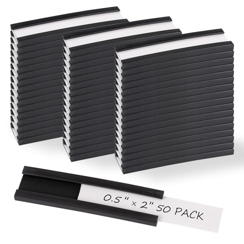 Realth C Channel Magentic Label Holders 50 Pack 0.5" x 2" - size: 0.5'' x 2'', style: 50 Pack