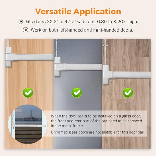 BEAMNOVA Vertical Rod Panic Bar Exit Device Door Push Bar, 32 Inch Metallic - color: Metallic, size: 32 Inch